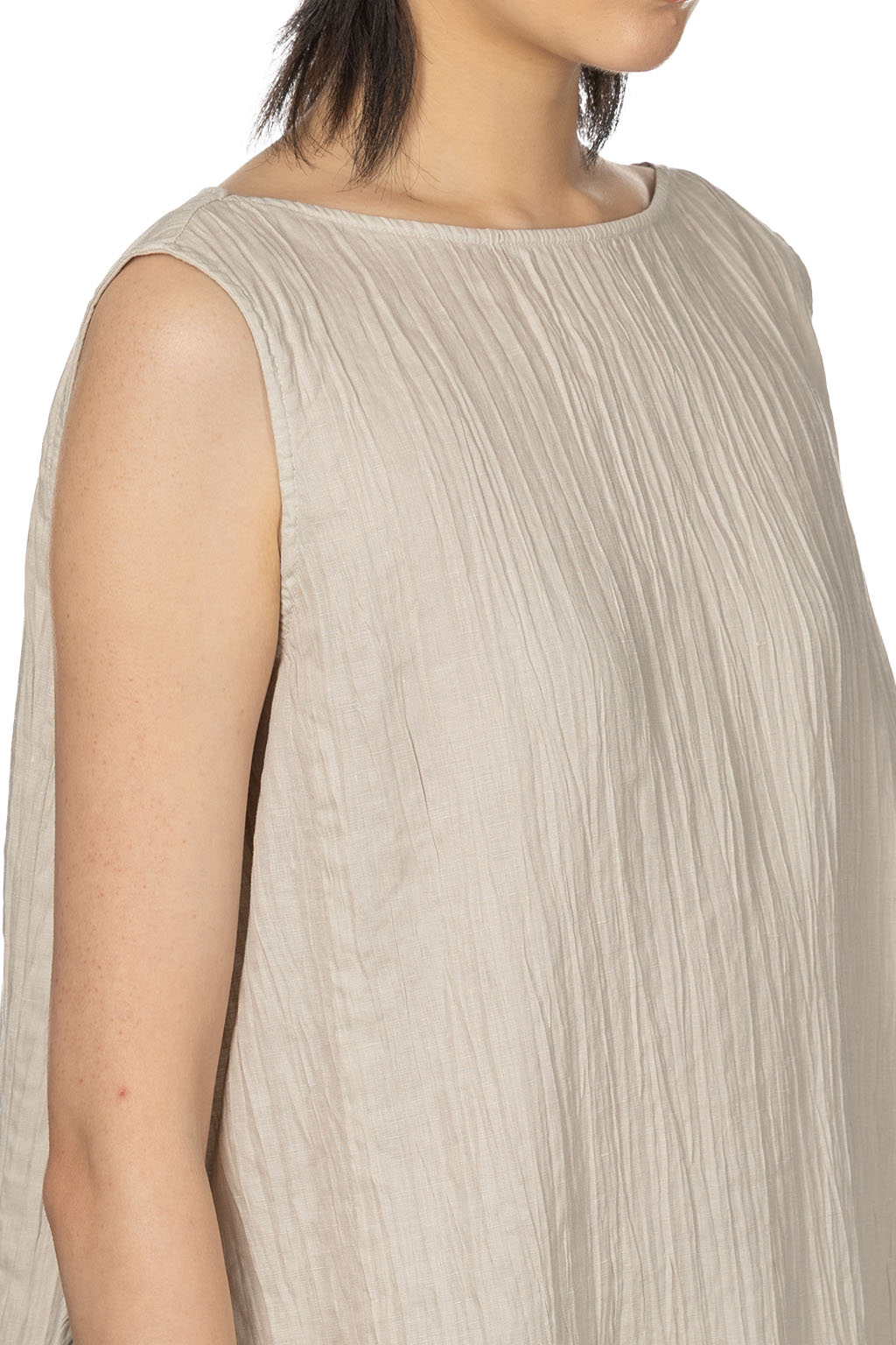 Evam Eva - Iinen Gradation Sleeveless Tunic - Smoke White