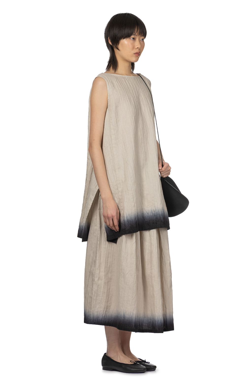Evam Eva - Iinen Gradation Sleeveless Tunic - Smoke White