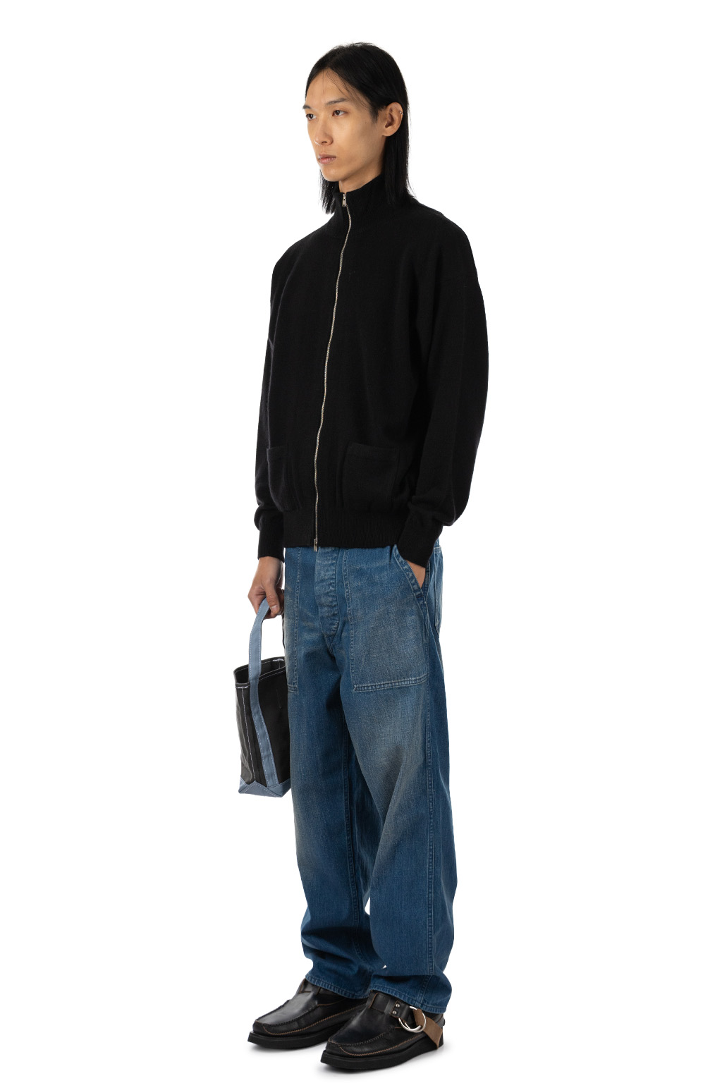 HERILL - American deadstock Zipup Sweater - Black