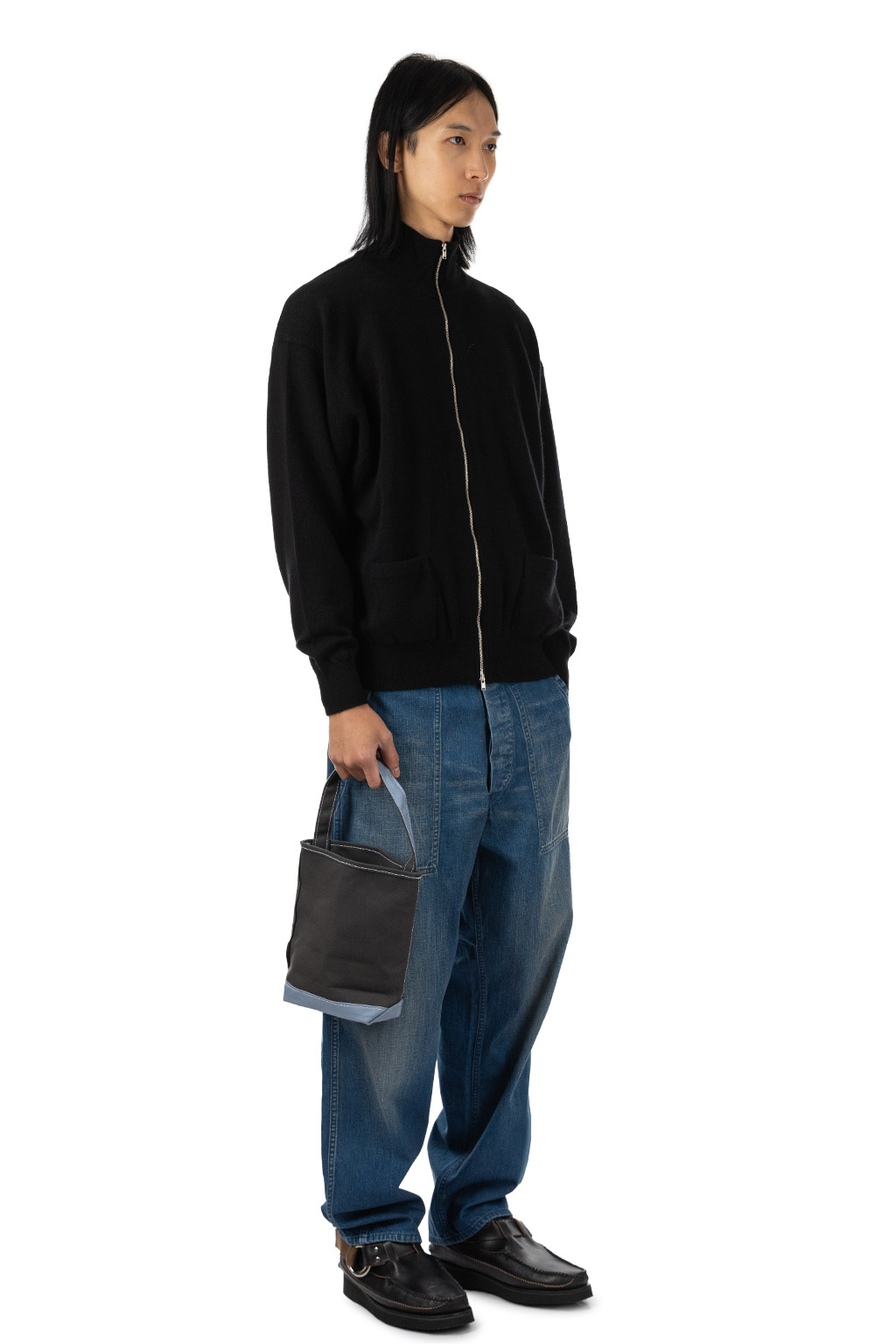 HERILL - American deadstock Zipup Sweater - Black