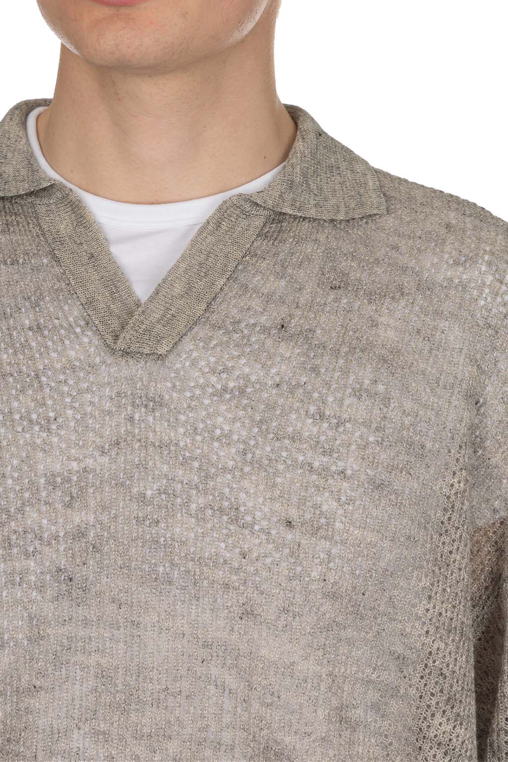 HERILL - Linen WG Polo Shirt - Grey