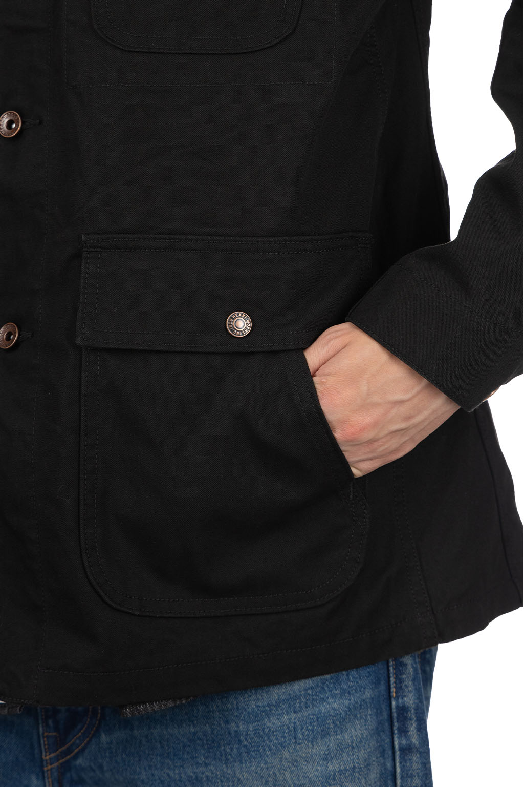 Iron Heart - 10oz Kurashikizome Organic Cotton Duck Chore Jacket - Black
