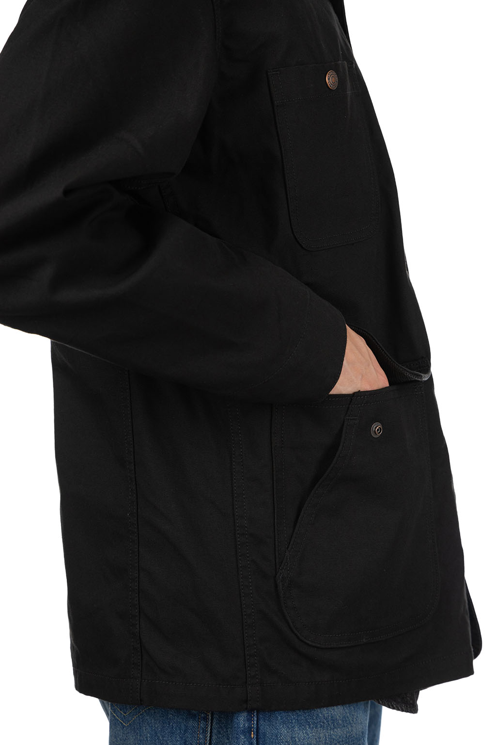 Iron Heart - 10oz Kurashikizome Organic Cotton Duck Chore Jacket - Black