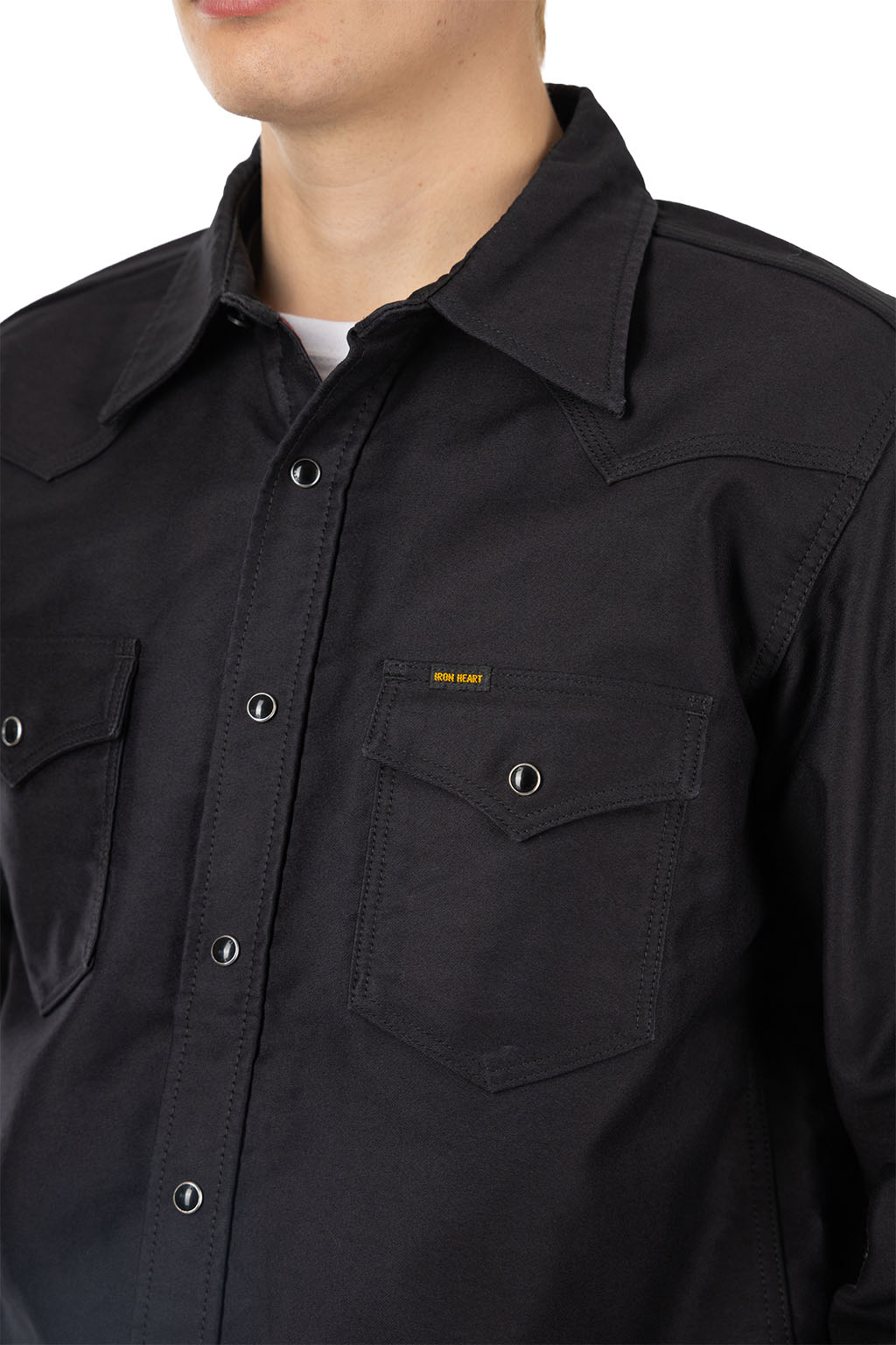 Iron Heart - IHSH-426 12oz Military Moleskin Western Shirt - Black