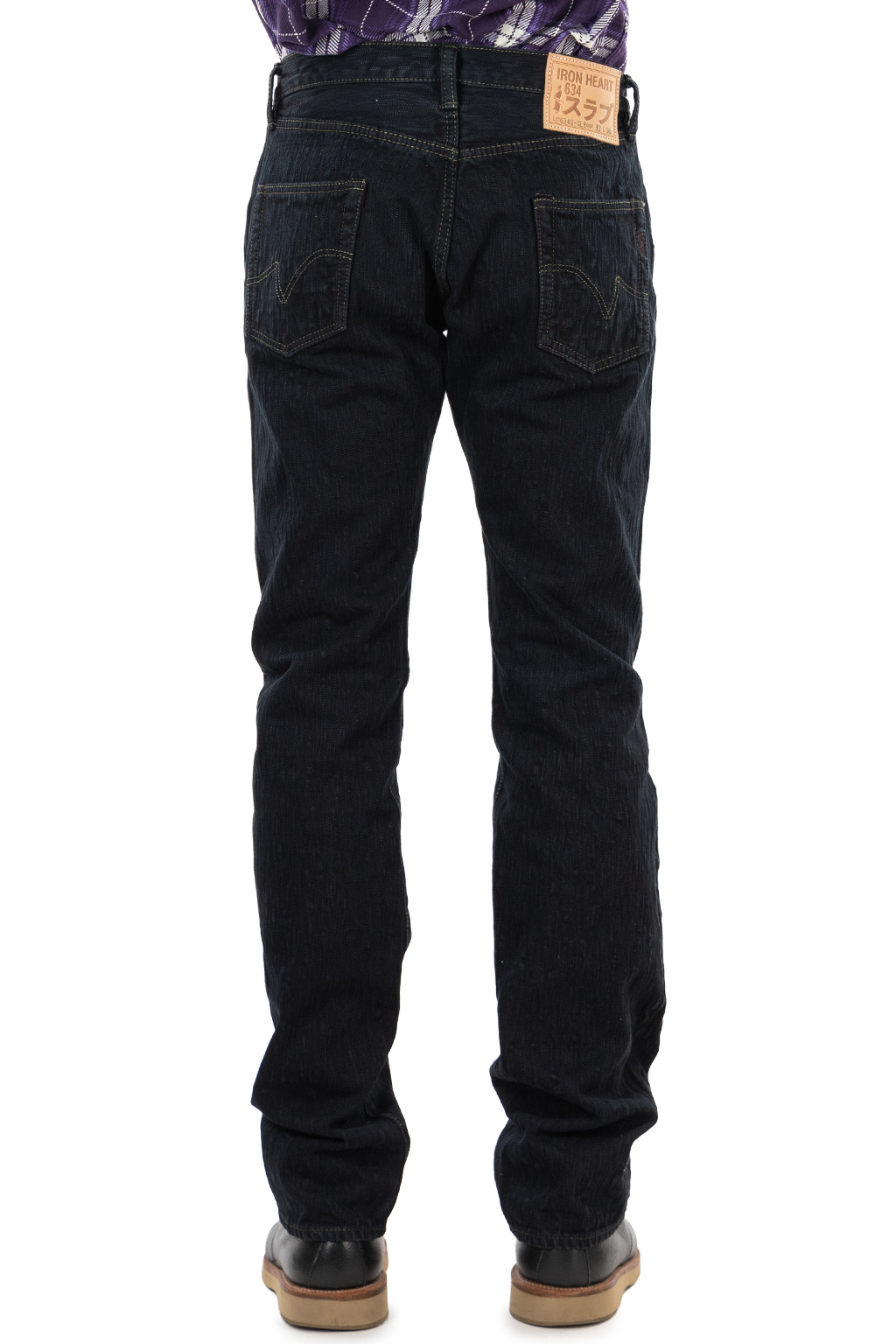 Iron Heart - 16oz Slubby Selvedge Denim Straight Cut - Indigo Overdyed Black