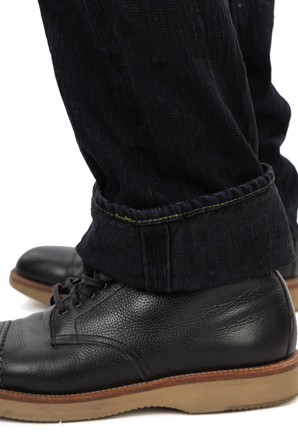 Iron Heart - 16oz Slubby Selvedge Denim Straight Cut - Indigo Overdyed Black