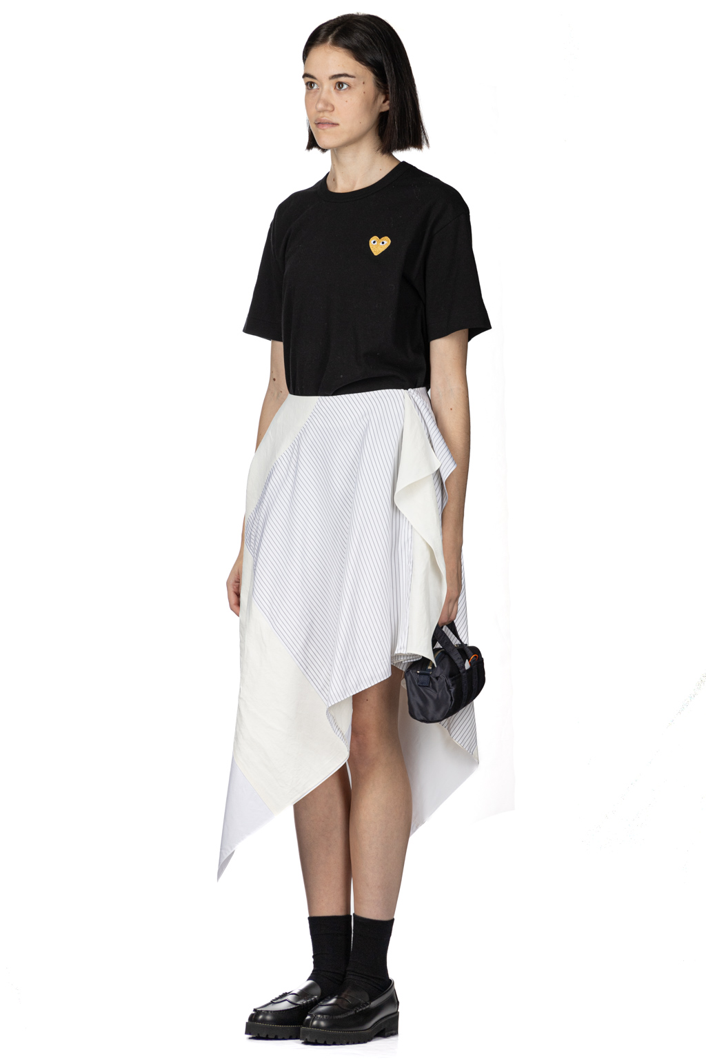 JW Anderson - Asymmetric Patchwork Skirt Grey and White