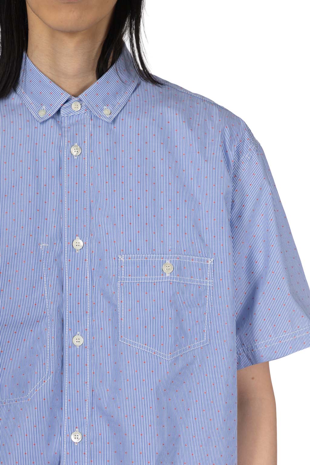 Junya Watanabe MAN - Junya Watanabe Casual Button-Up Shirt - White Saxe Red