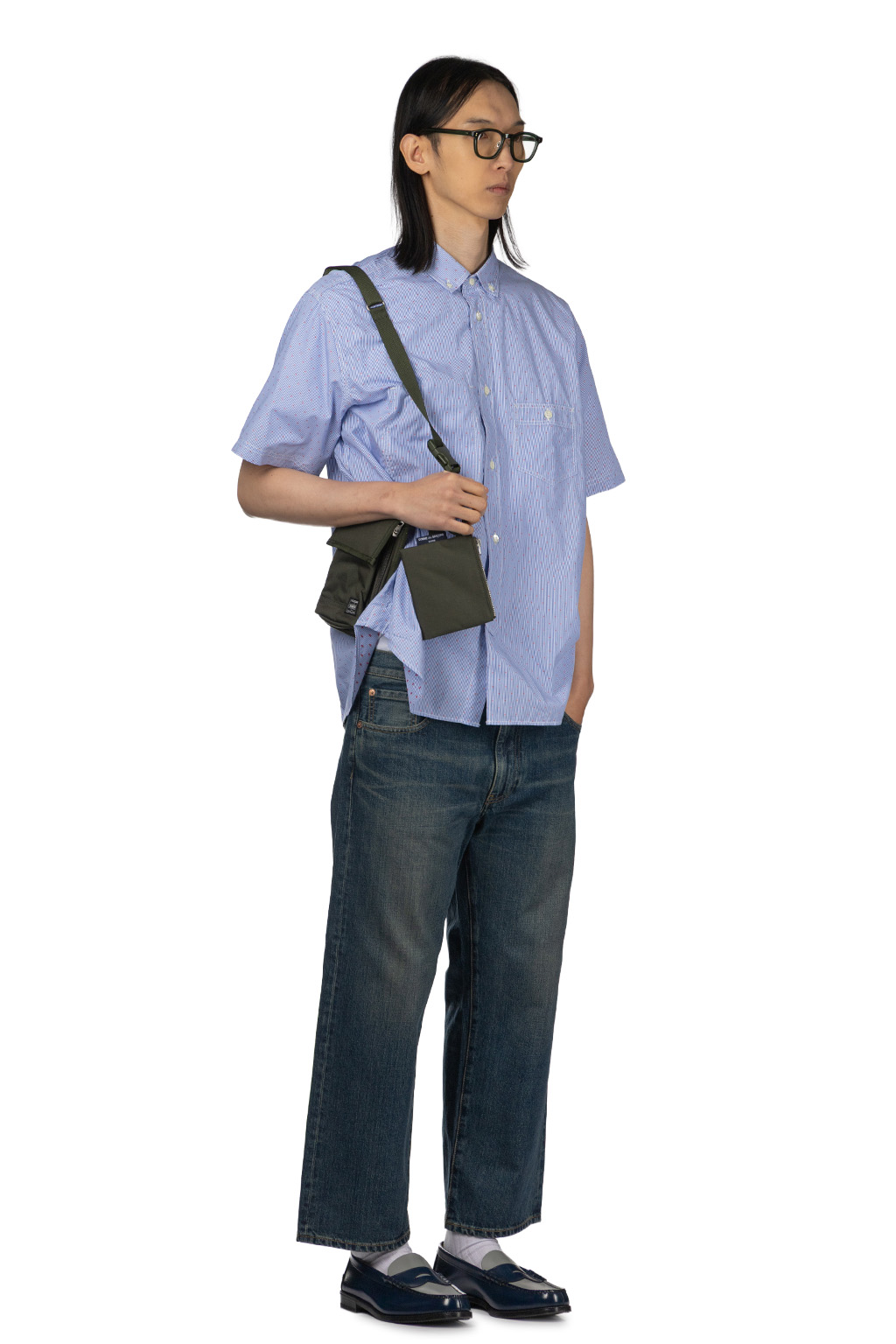 Junya Watanabe MAN - Junya Watanabe Casual Button-Up Shirt - White Saxe Red