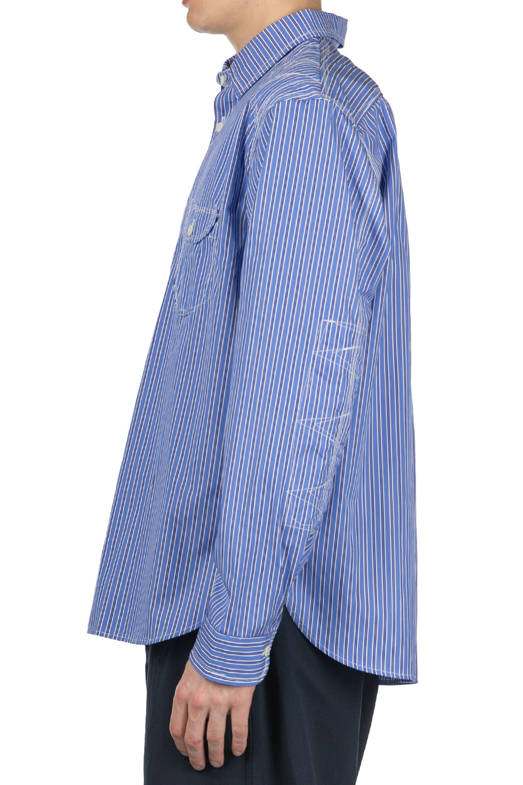 Junya Watanabe MAN - Junya Watanabe Comme Des Garcons Stitch Stripe Shirt - Blue