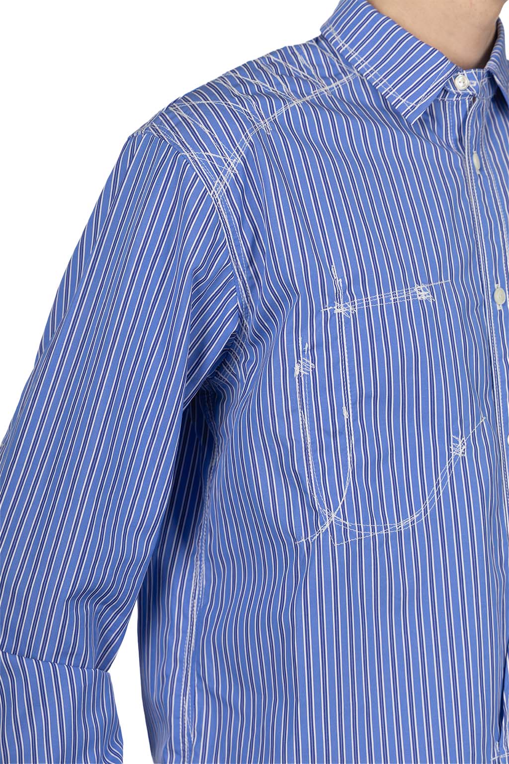 Junya Watanabe MAN - Junya Watanabe Comme Des Garcons Stitch Stripe Shirt - Blue