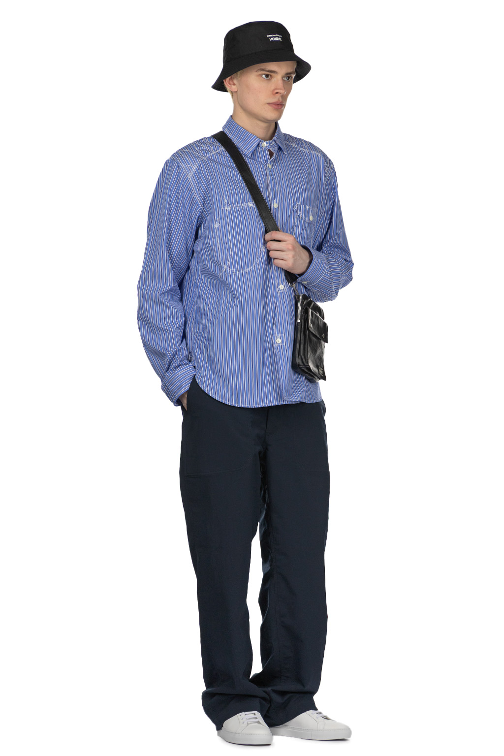 Junya Watanabe MAN - Junya Watanabe Comme Des Garcons Stitch Stripe Shirt - Blue