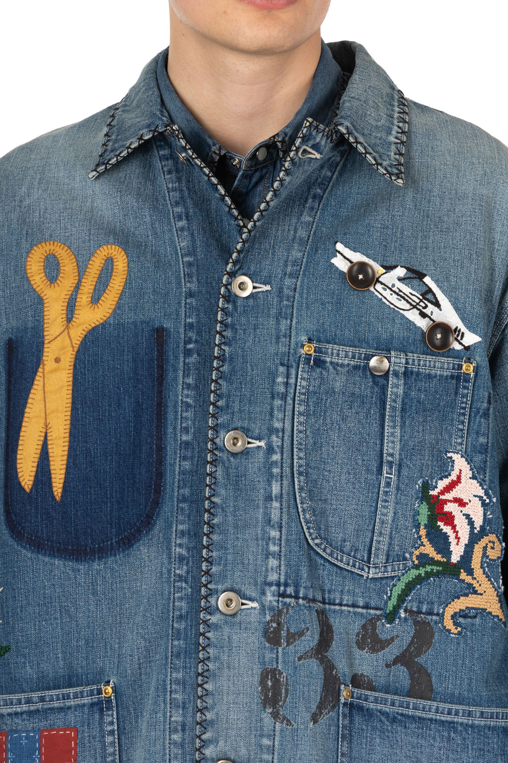 KHOKI - Hand-Embroidered Denim Coverall 