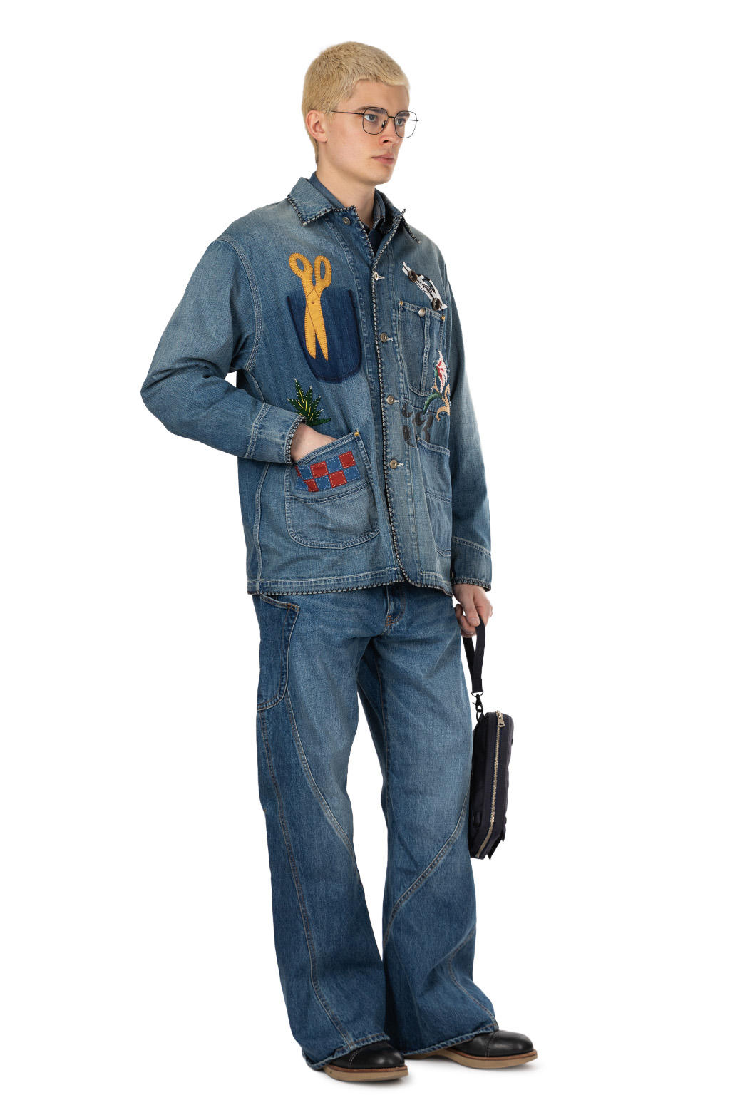 KHOKI - Hand-Embroidered Denim Coverall 