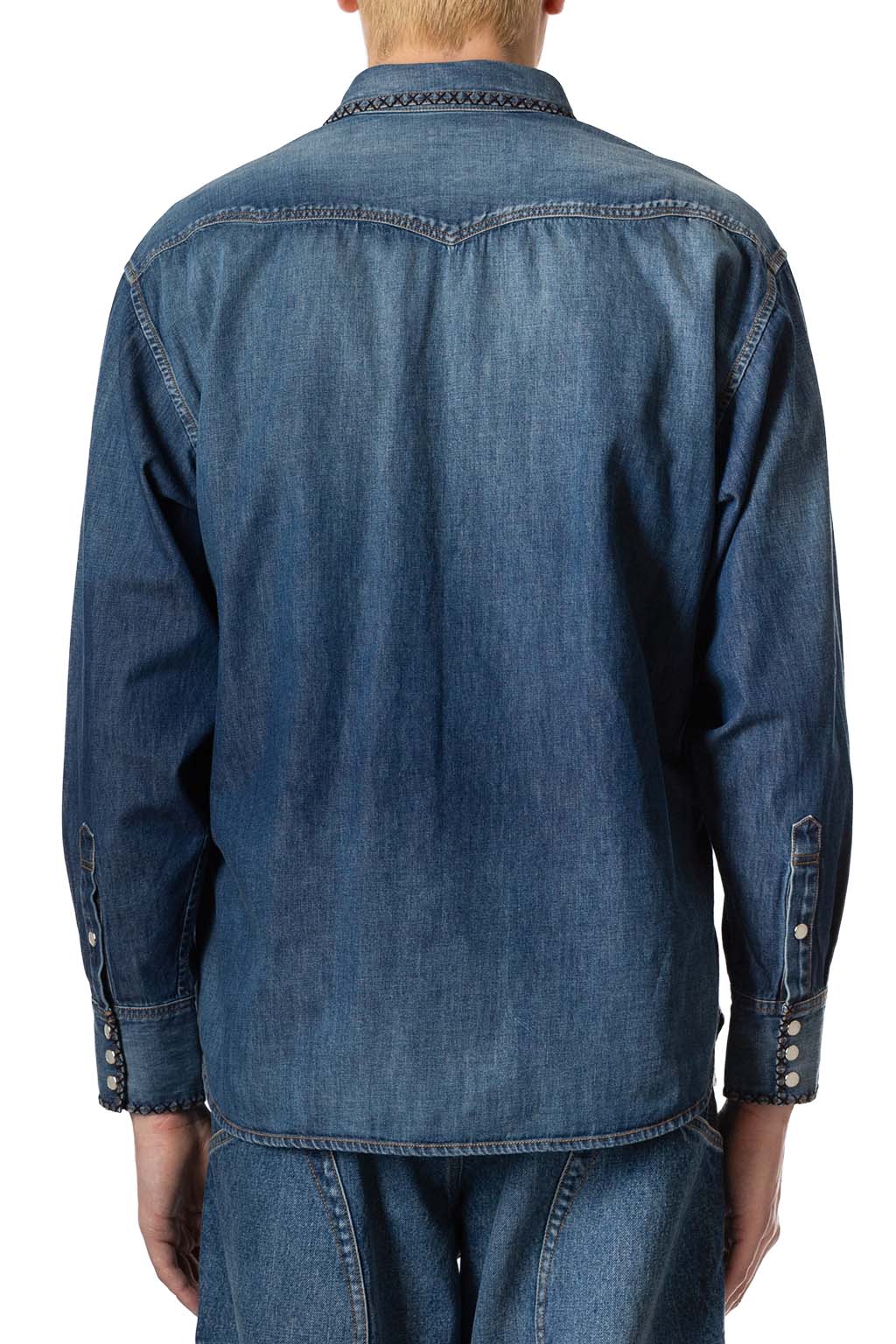 KHOKI - Hand-Embroidered Denim Shirt 