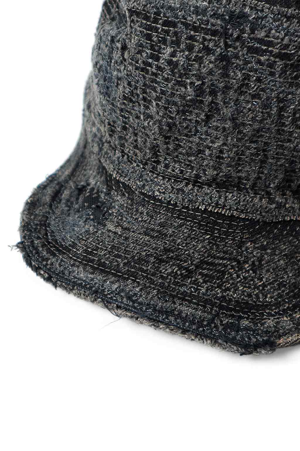 Kapital - 11.5oz BLK x BLK Denim THE OLD MAN AND THE SEA Cap (Crash Remake)