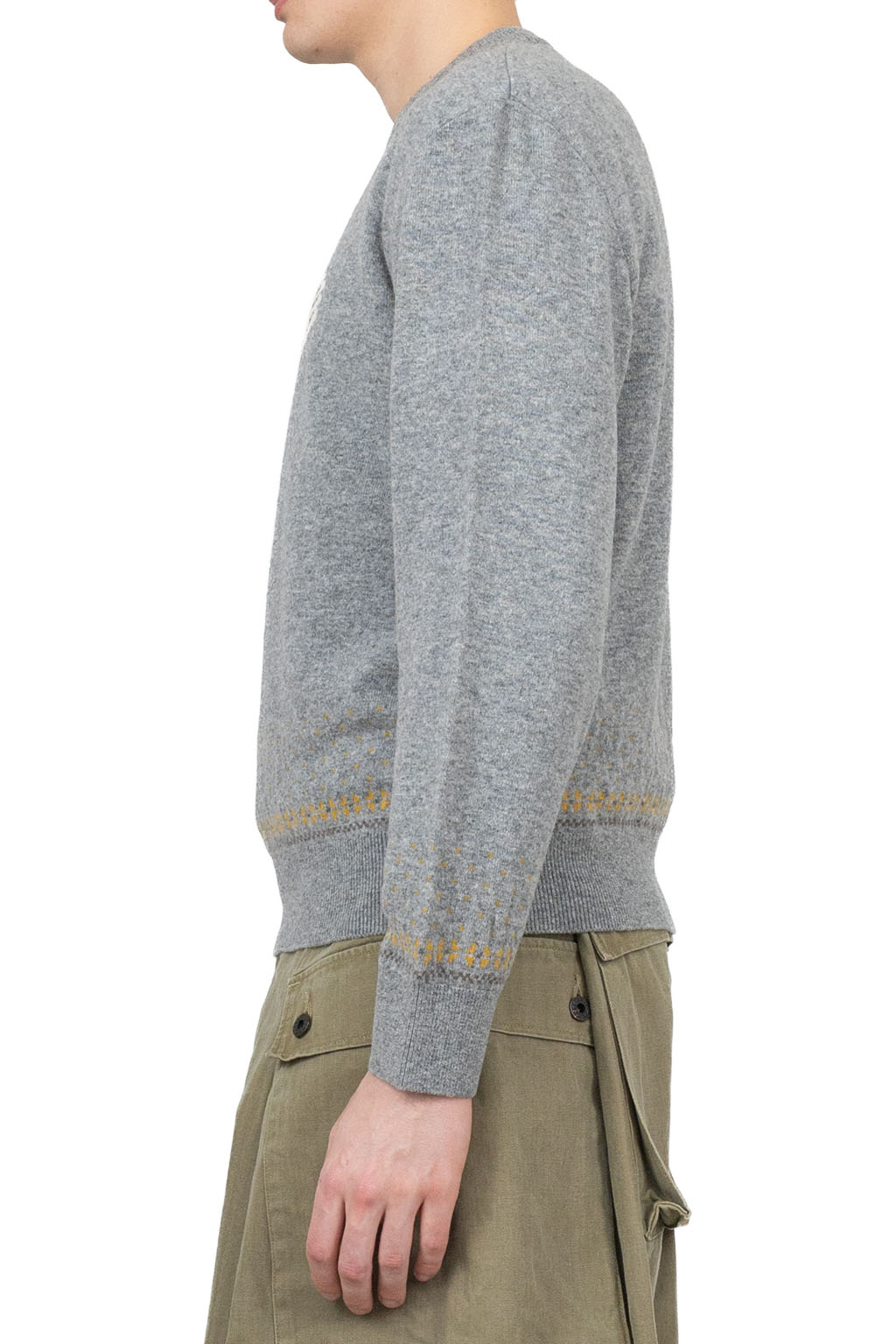 Kapital - 12G Wool Crew Neck Sweater (FLY GOOSE) - Grey