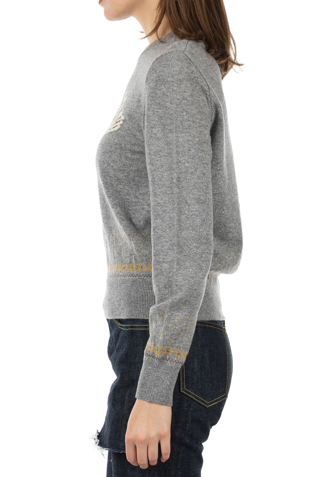 Kapital - 12G Wool Crew Neck Sweater (FLY GOOSE) - Grey