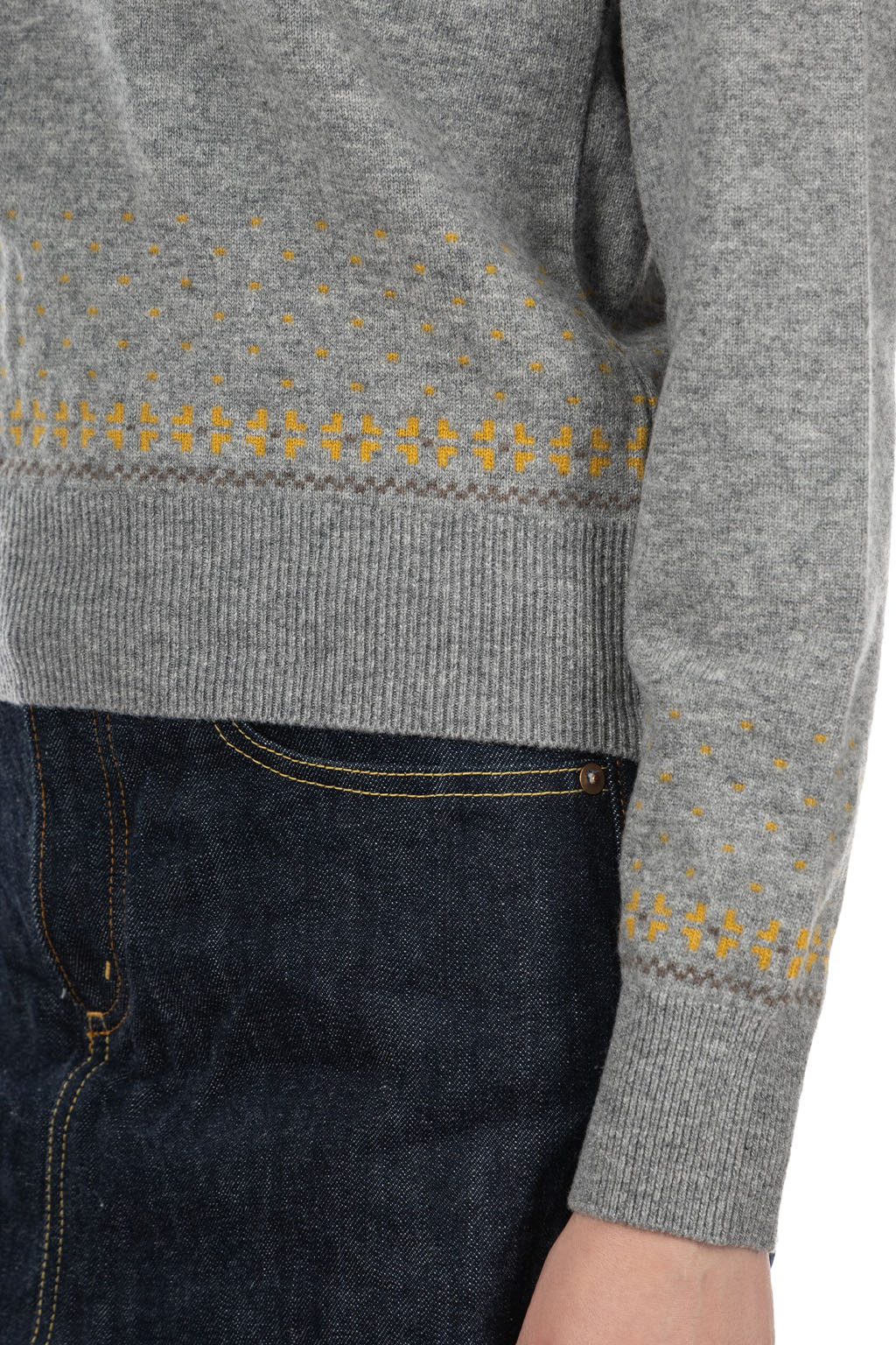 Kapital - 12G Wool Crew Neck Sweater (FLY GOOSE) - Grey