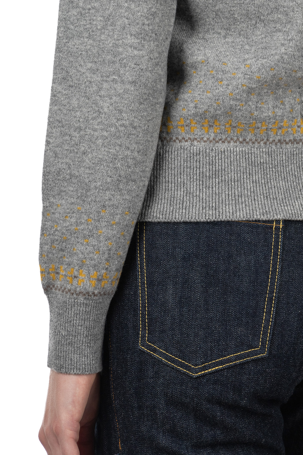 Kapital - 12G Wool Crew Neck Sweater (FLY GOOSE) - Grey