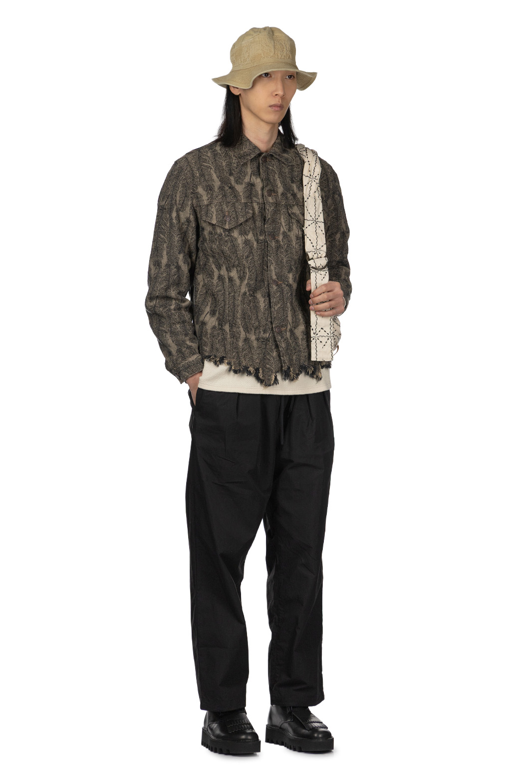 Kapital - 12oz MAGPIE Denim 3rd Jacket - Black x Beige