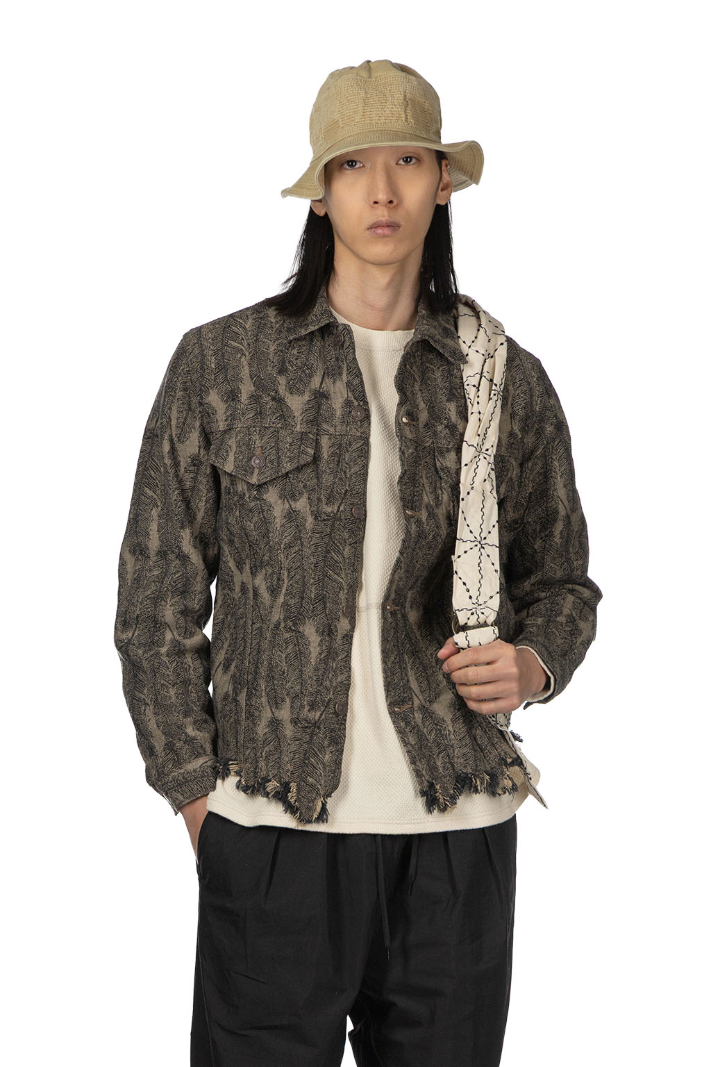 Kapital - 12oz MAGPIE Denim 3rd Jacket - Black x Beige