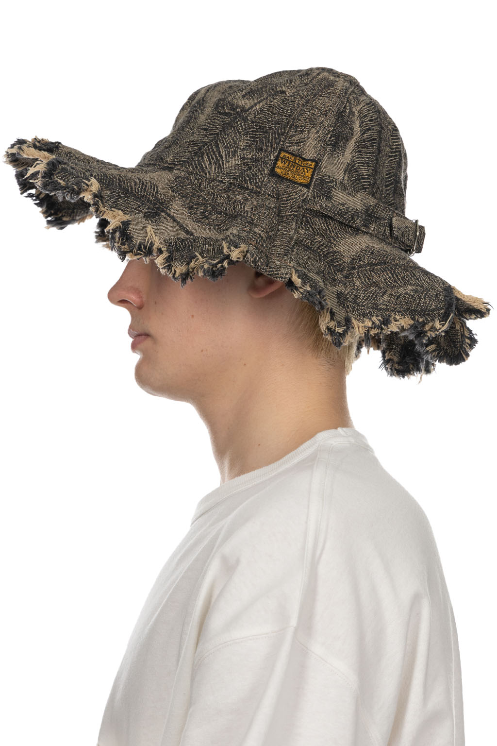 Kapital - 12oz Magpie Denim RADIO Tulip Hat -  Black x Beige