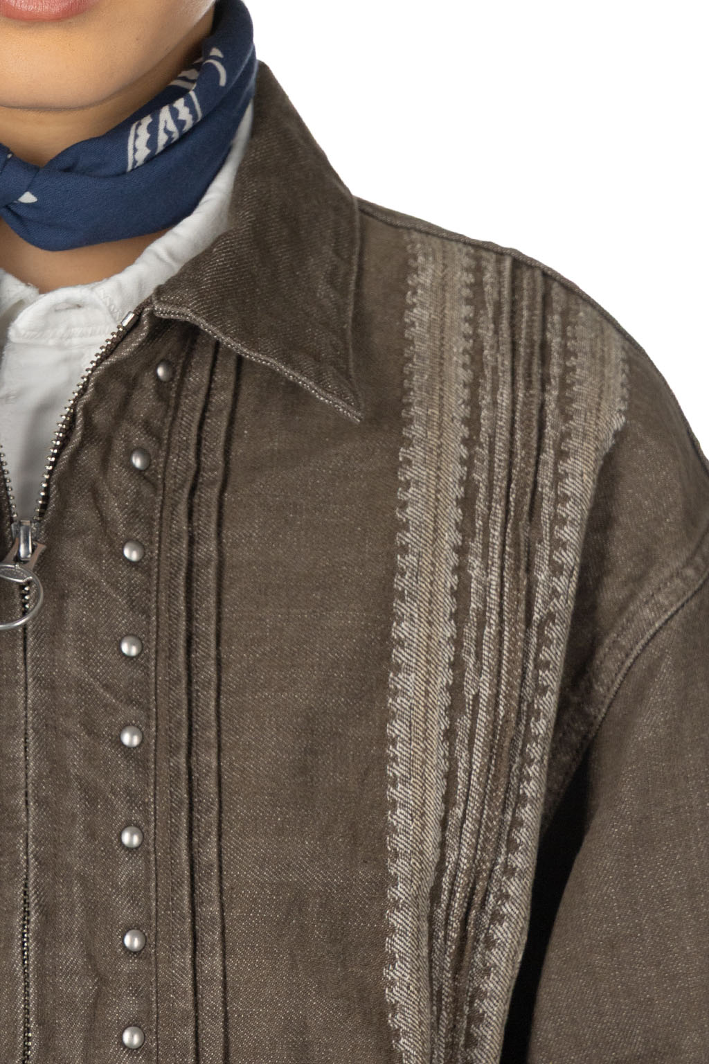 Kapital - 12oz YAGASURI Jacquard Denim Chimayo Drizzler JKT-Khaki