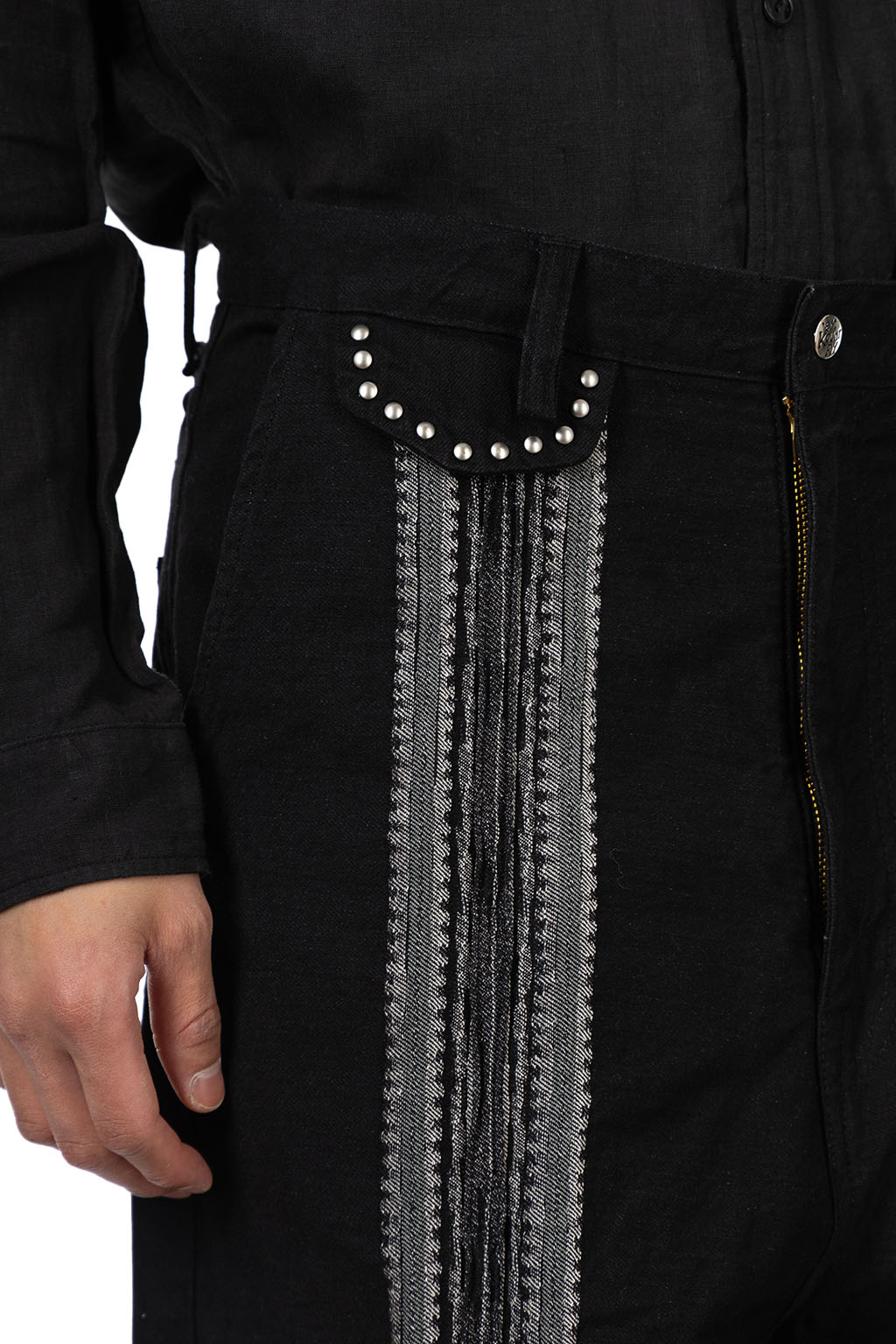 Kapital - 12oz YAGASURI Jaquard Denim PORT Baggy Pants - Black