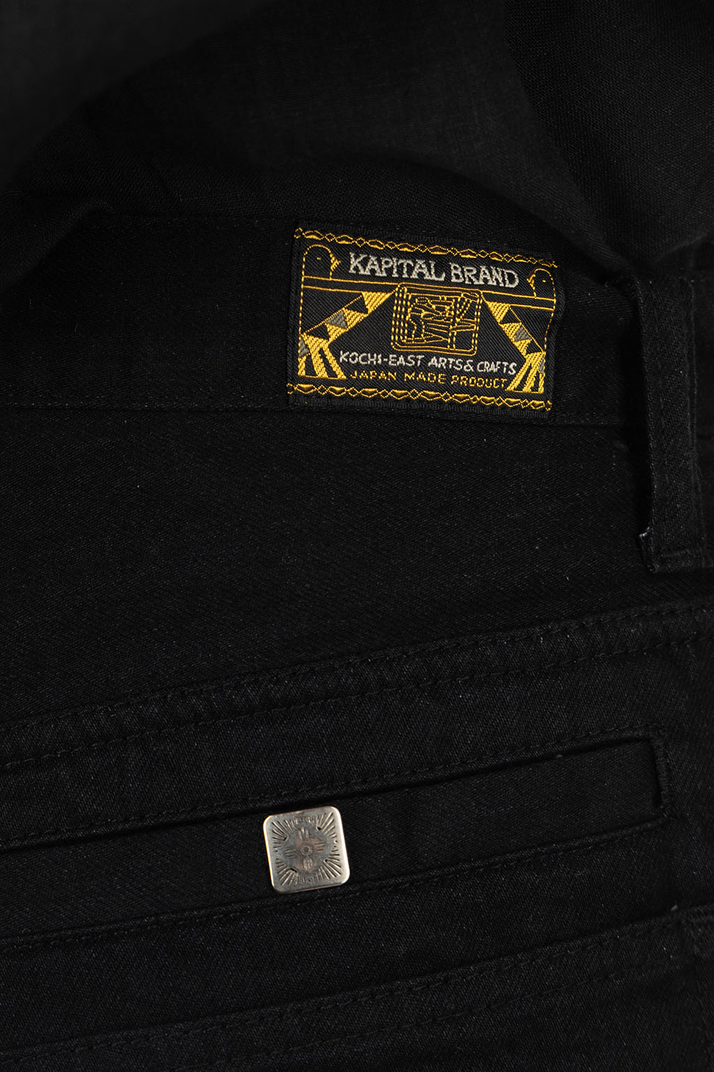 Kapital - 12oz YAGASURI Jaquard Denim PORT Baggy Pants - Black