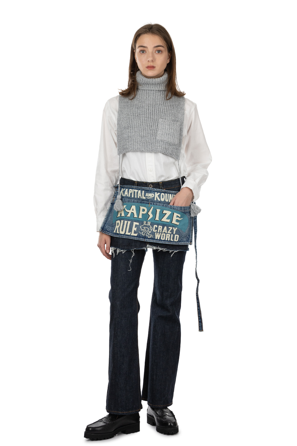 Kapital - 13oz Denim Damaged Short AD Apron (KAPSIZE RULE) - PRO