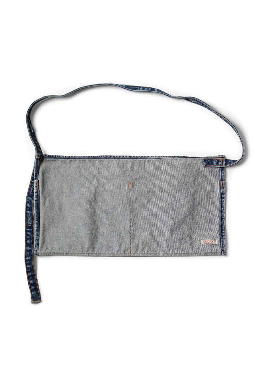 Kapital - 13oz Denim Damaged Shrot AD Apron - Guiding Light