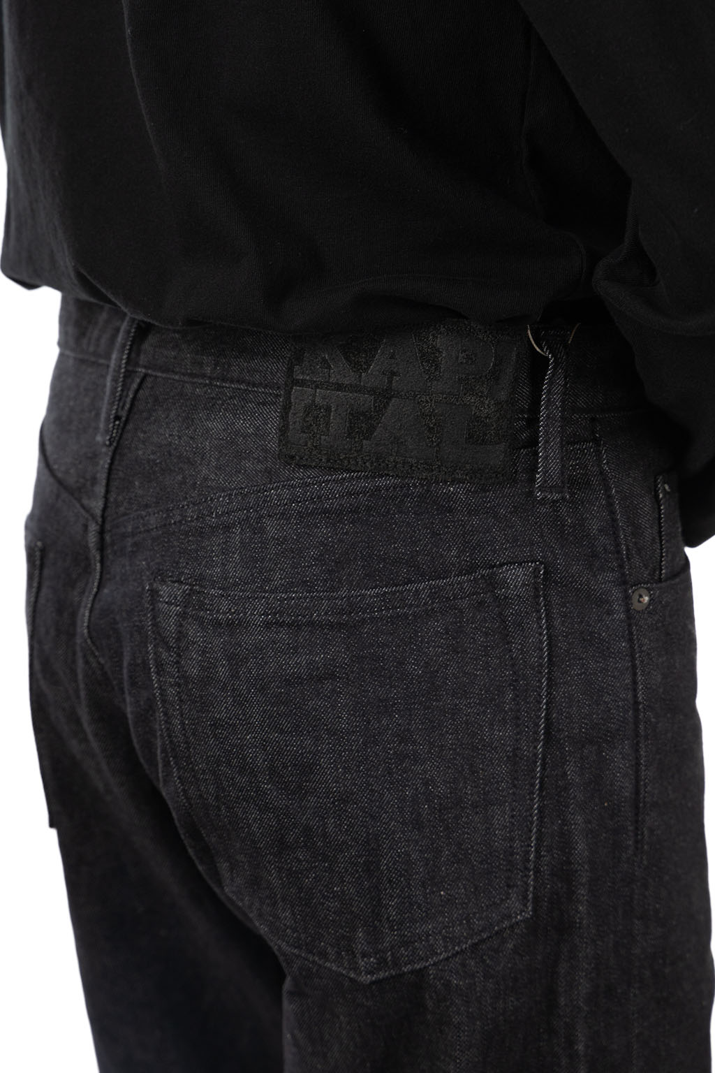 Kapital - 14oz BLK Denim 5P MONKEY TH (ZIP Ver.) - Black