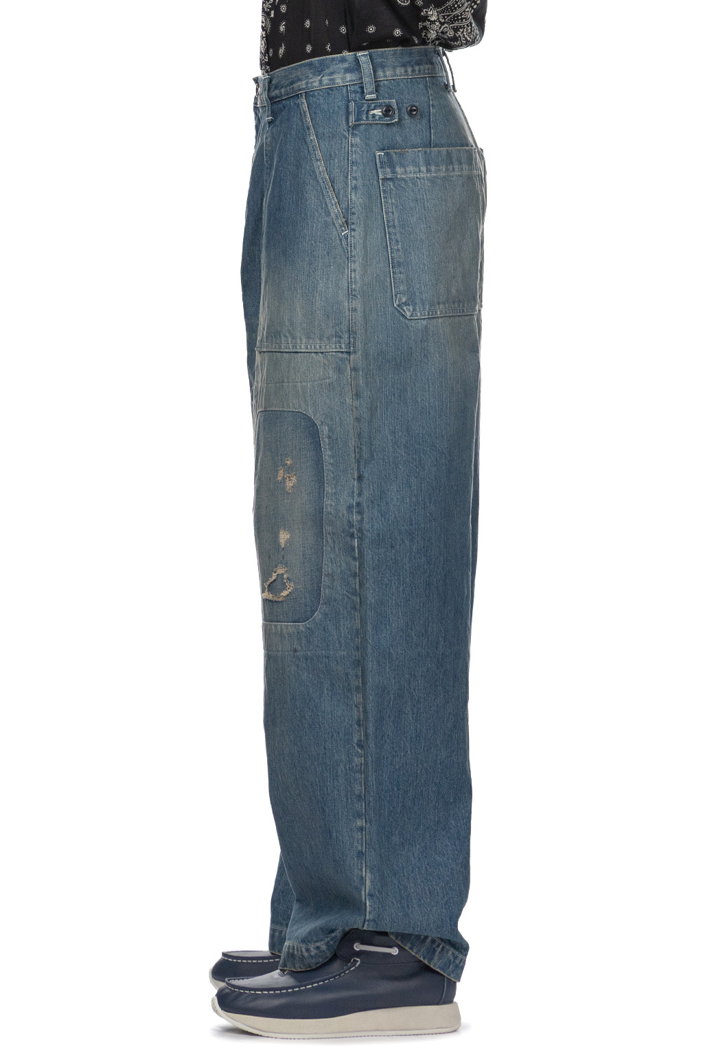 Kapital - 14oz Denim FATIGUE Baggy Pants -RUSHFIELD Remake   