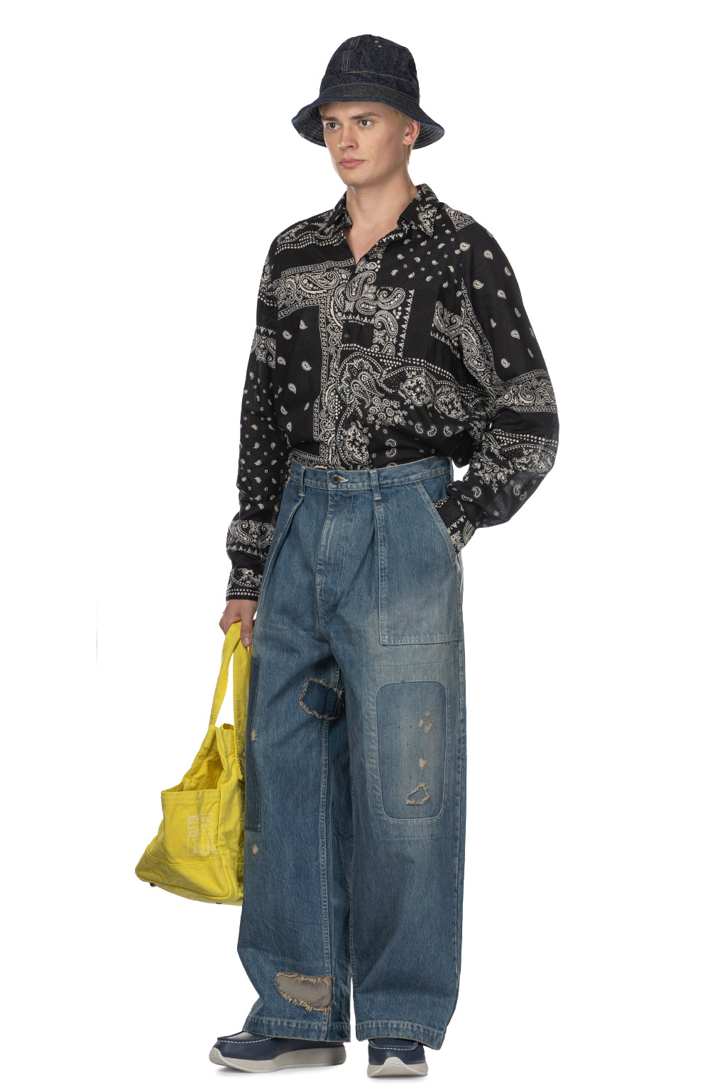 Kapital - 14oz Denim FATIGUE Baggy Pants -RUSHFIELD Remake   