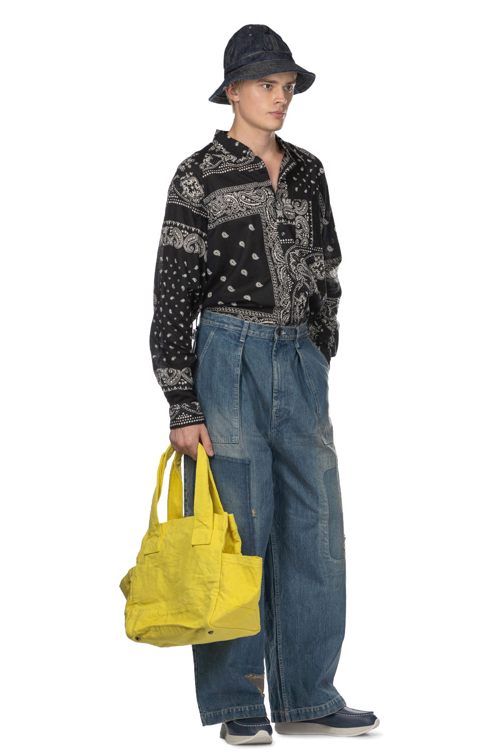 Kapital - 14oz Denim FATIGUE Baggy Pants -RUSHFIELD Remake   
