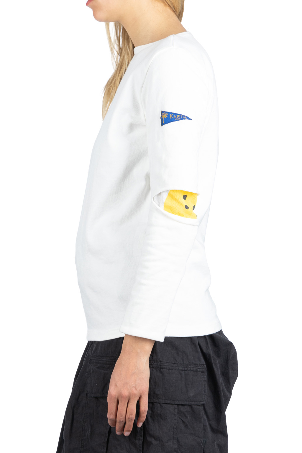 Kapital - 16/- Densed Jersey Elbow-Rip Boatneck Long Sleeve T
