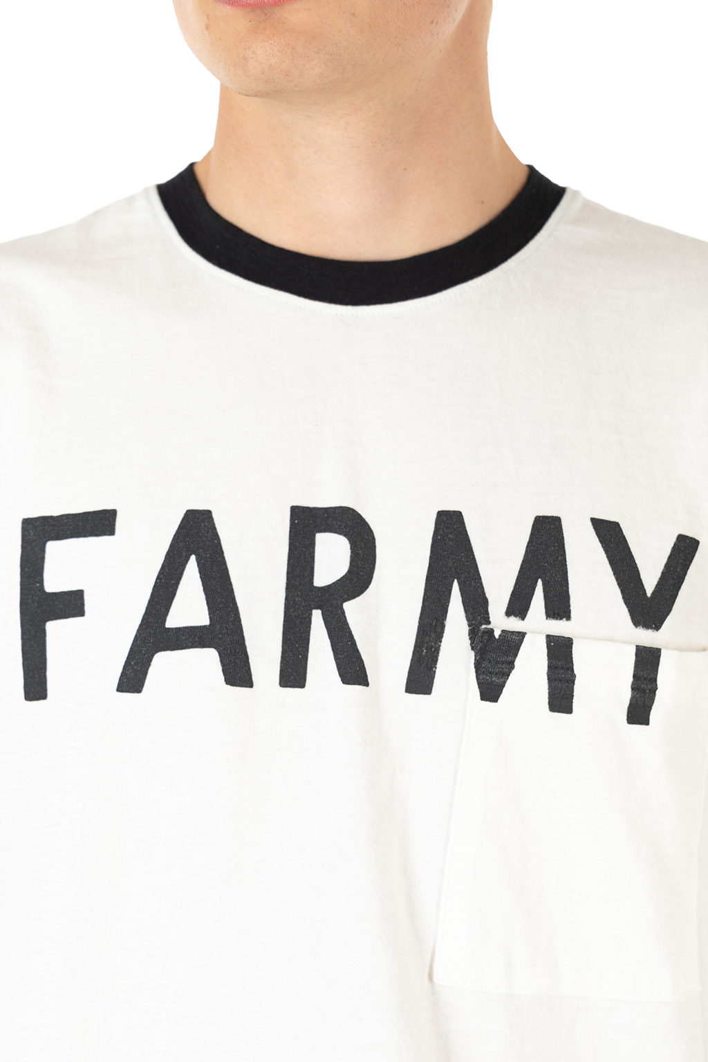 Kapital - 18.5/-Jersey RINGER Pocket T (FARMY) - White
