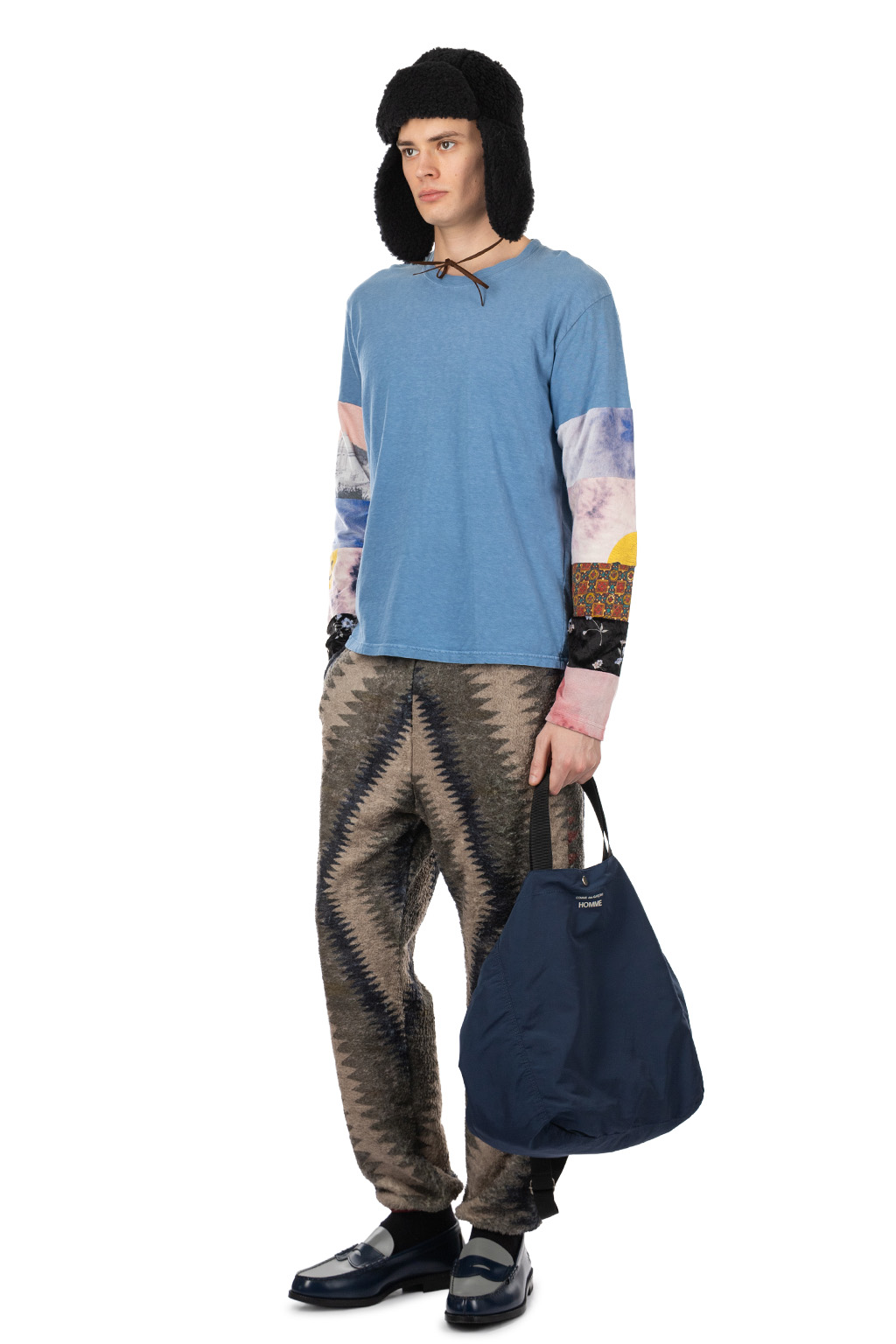 Kapital 18.5 Jersey HIPPIE Long Sleeve T - Blue