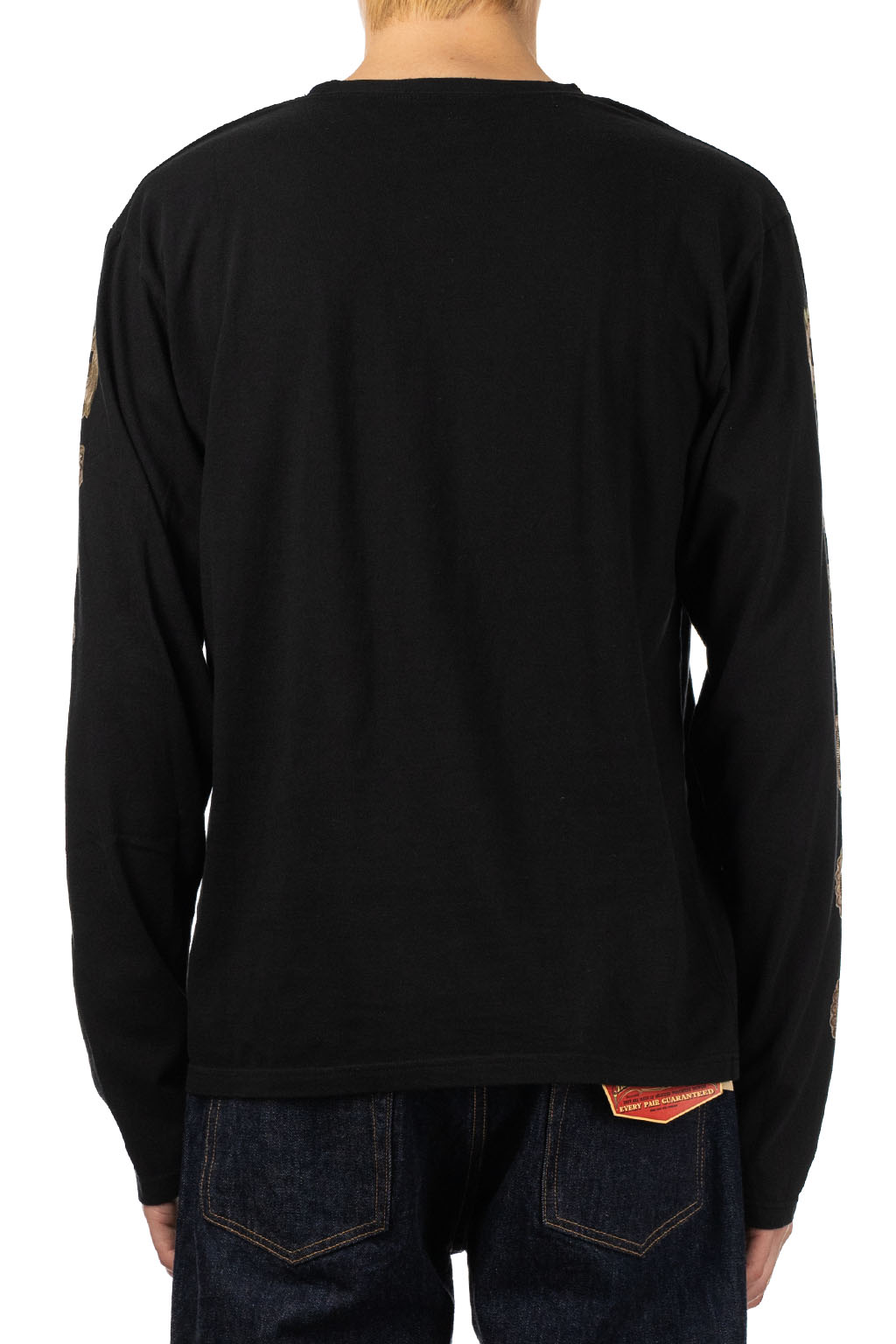 Kapital - 20/-Jersey Long Sleeve T (Concho Belt Sleeve) - Black