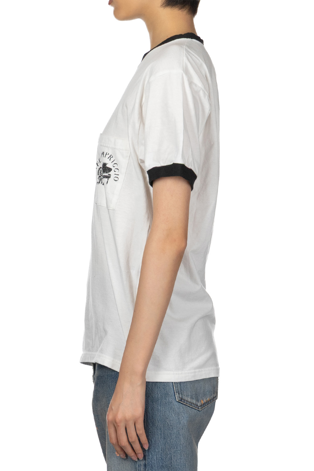 Kapital - 20/-Jersey RINGER Pocket T (LIFE KAPRICCIO) - White