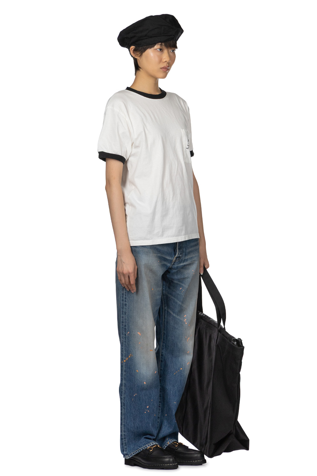 Kapital - 20/-Jersey RINGER Pocket T (LIFE KAPRICCIO) - White