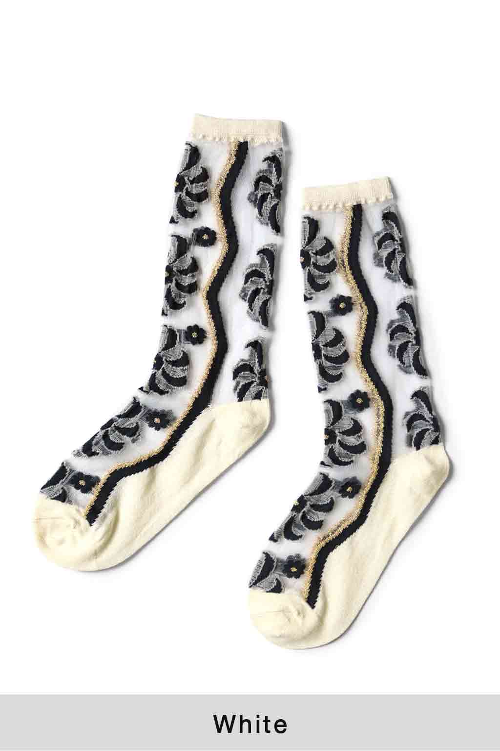 Kapital - 200 Yarns MOULIN Quilt Sheer Socks - 4 Color Choices