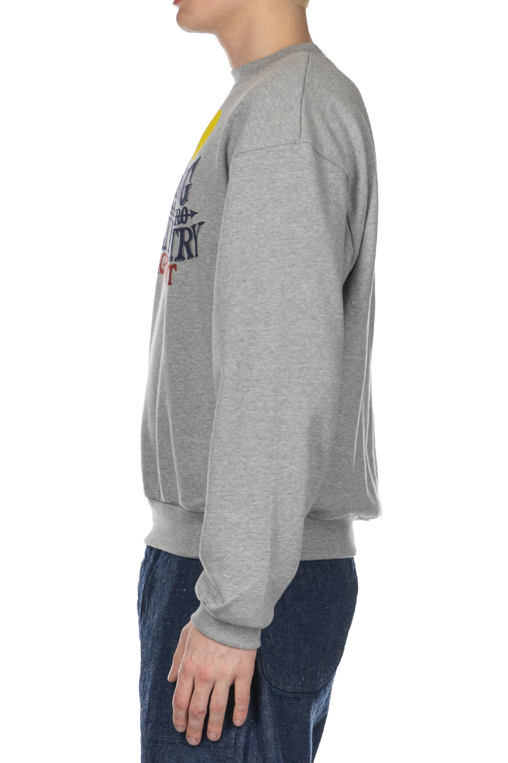 Kapital - 30-Knit Crew Sweatshirt (NIGHT SHIFT PROFILE RAINBOWY) - Grey