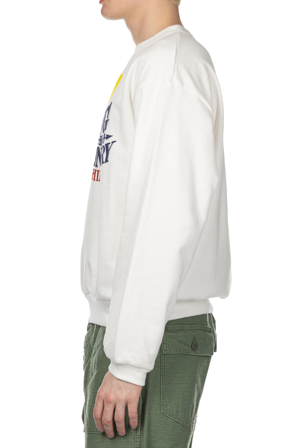 Kapital - 30-Knit Crew Sweatshirt (NIGHT SHIFT PROFILE RAINBOWY) - White