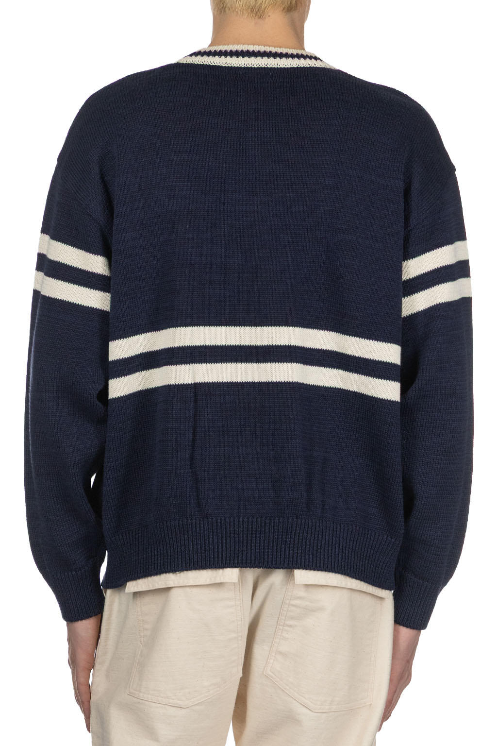 Kapital - 5G Cotton Knit Peckish Rainbowy Ivy Crew Sweater - Navy