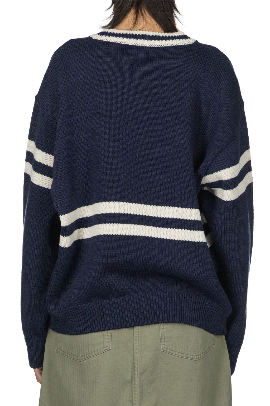Kapital - 5G Cotton Knit Peckish Rainbowy Ivy Crew Sweater - Navy