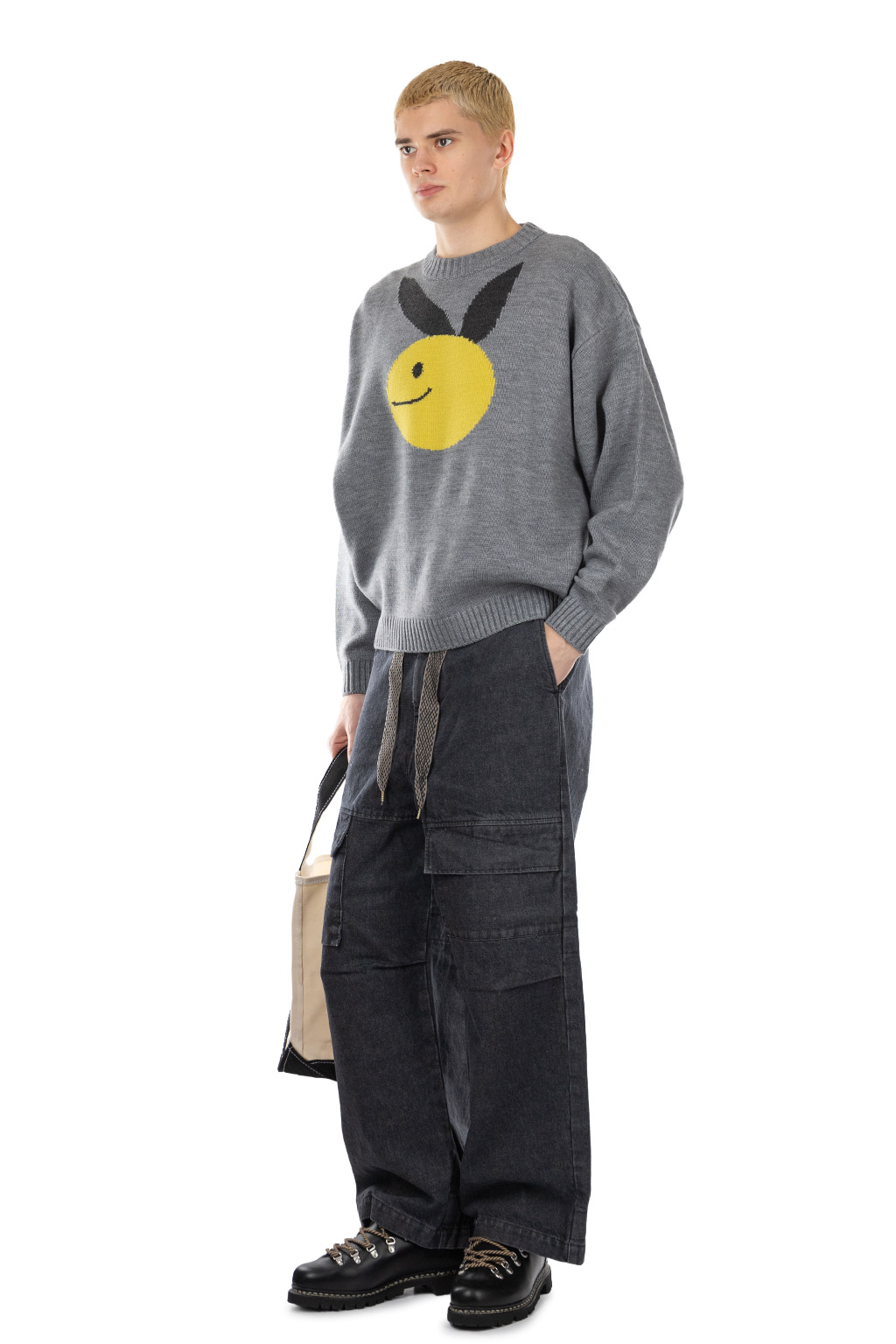 Kapital 7G Wool Crew Sweater (CONEYBOWY) - Grey