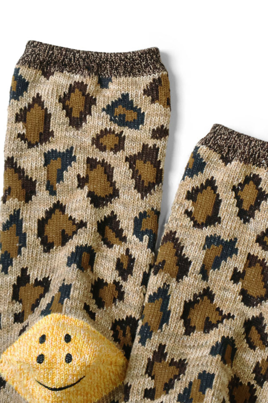 Kapital - 4 Yarns RAINBOWY HAPPY HEEL Leopard Socks