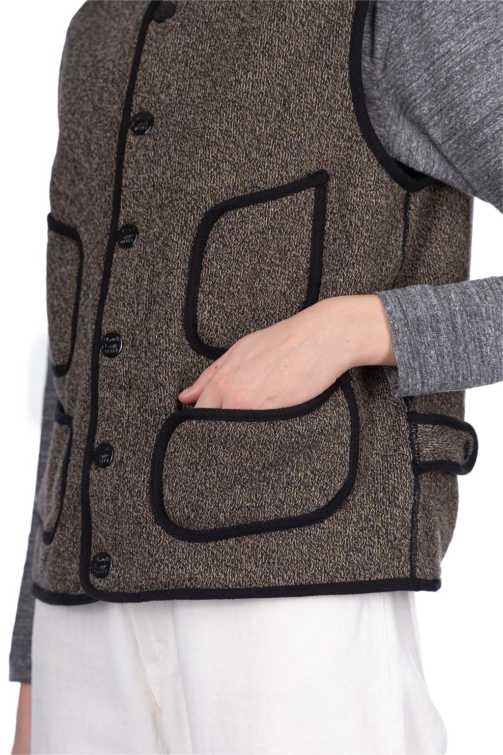 Kapital - BEACH SWT Knit Vest - Charcoal